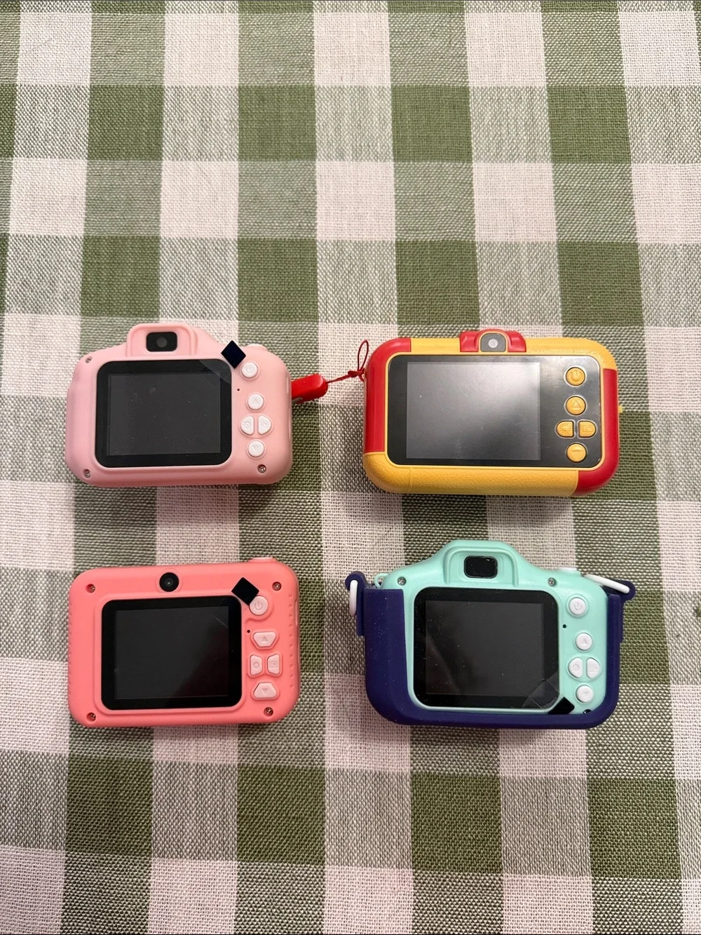 Kids Digital Camera - Pink, Yellow, Coral & Teal Toy Cameras (Set)